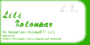 lili kolompar business card